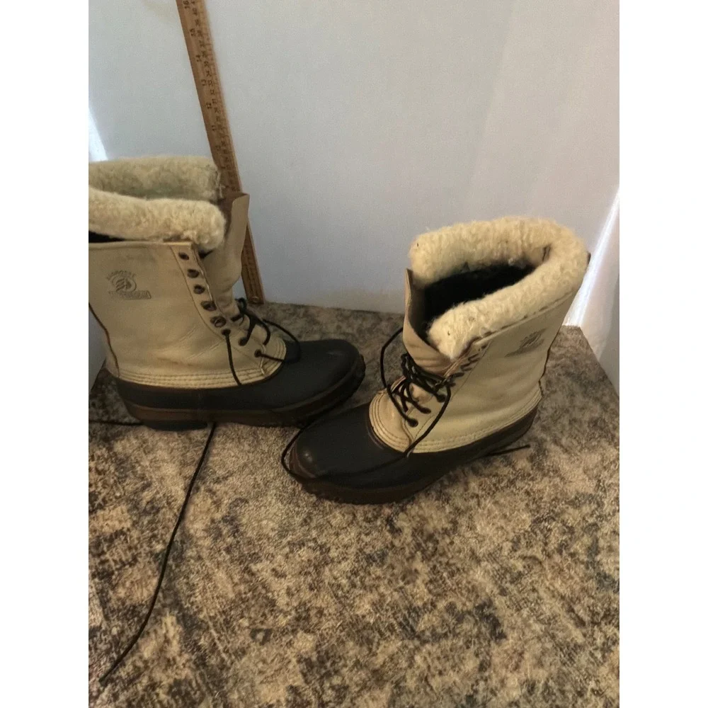 Gorpcore Mens LaCrosse Iceman Winter Duck Boots 10 Cream Black Brown